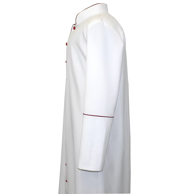 White Cassock With Red Trim
