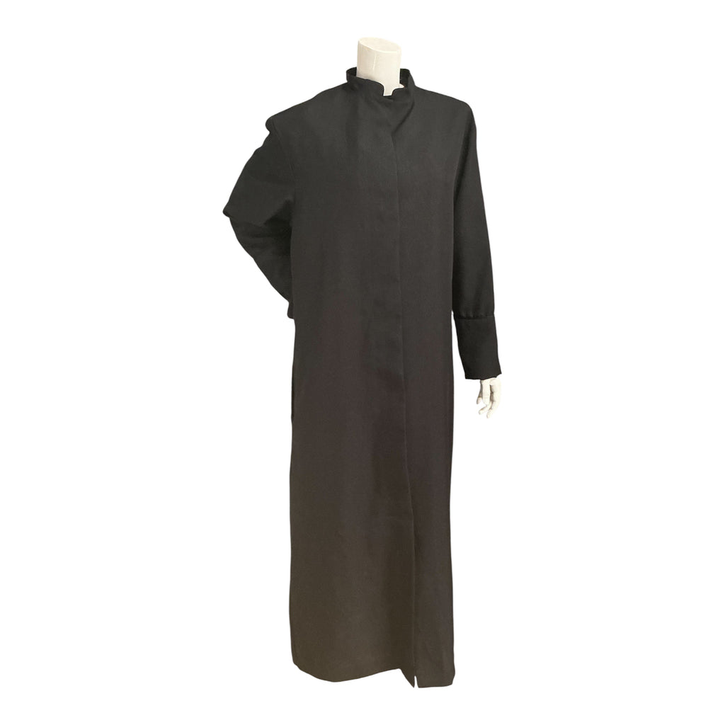 Woman's Basic Black Unlined Zip Front Cassock