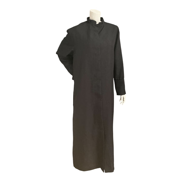 Woman's Basic Black Unlined Zip Front Cassock