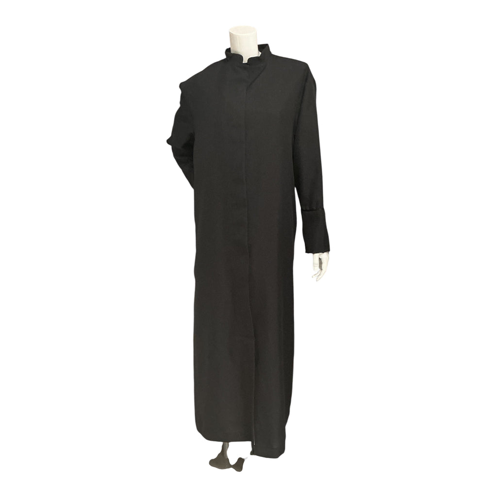 Woman's Basic Black Unlined Zip Front Cassock