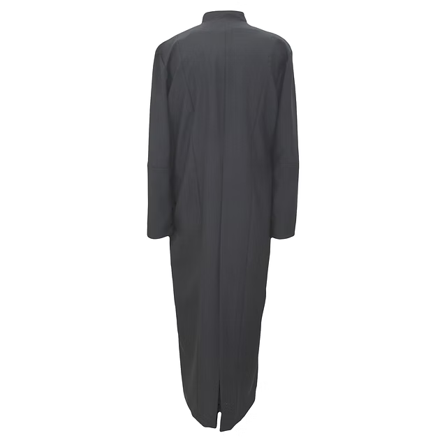 Men's Basic Black Unlined Zip Front Cassock