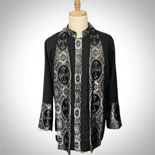 Men's Jacket with Clergy Brocade Trim