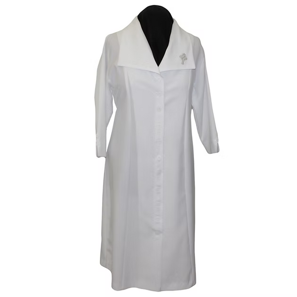 White Lapel Collar Ministry Dress