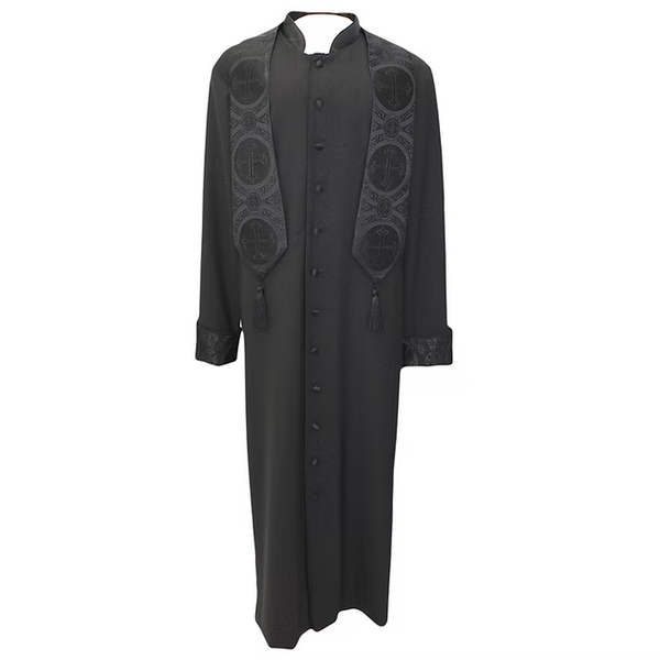 Black 2-pc with Short Brocade Stole