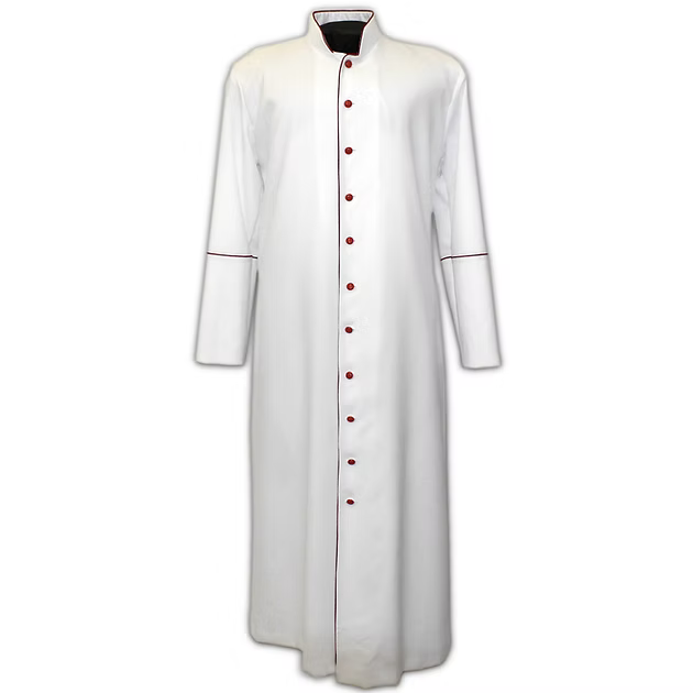 White Cassock With Red Trim